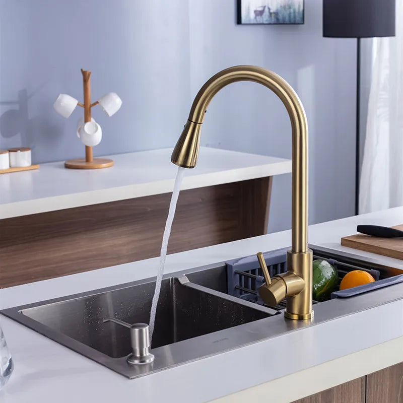 Pull Out Kitchen Faucet SDSN Gold Brushed Pull Down Kitchen Faucets Stainless