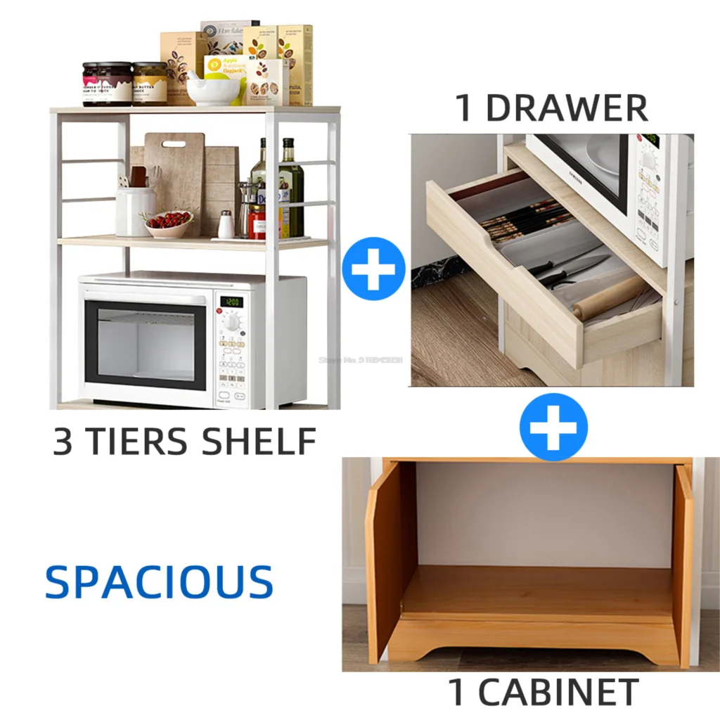 3 Tiers Kitchen Cabinet Console Table Buffet Sideboard Kitchen Furniture