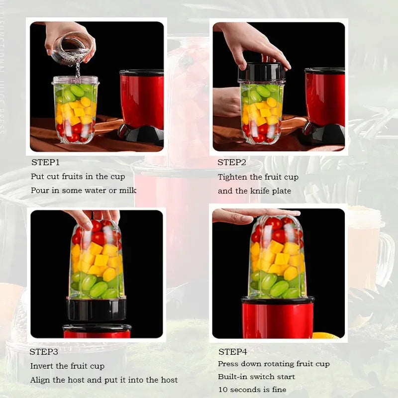 Electric Juicer Portable Automatic Fruit Blender Multifunctional Household