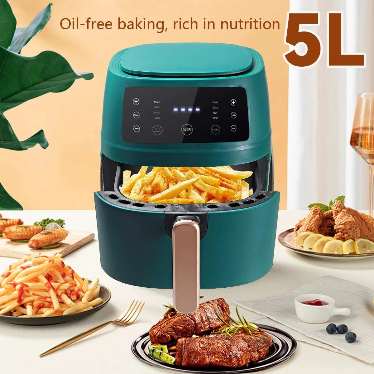 5L Oil Free Chicken Rotisserie French Fries Ovens Deep Fryer Drying Microwave