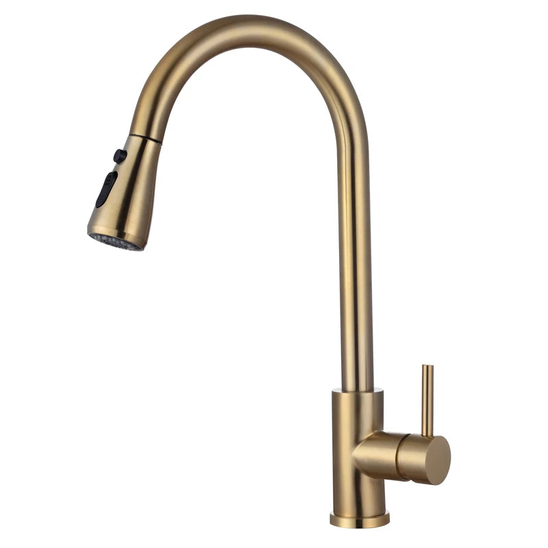 Pull Out Kitchen Faucet SDSN Gold Brushed Pull Down Kitchen Faucets Stainless